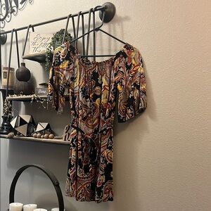 Paisley Off-Shoulder Dress